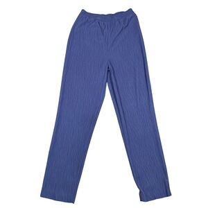 Essentials‎ Worthington Crinkle Lounge Pants Elastic Waist Blue Size Small